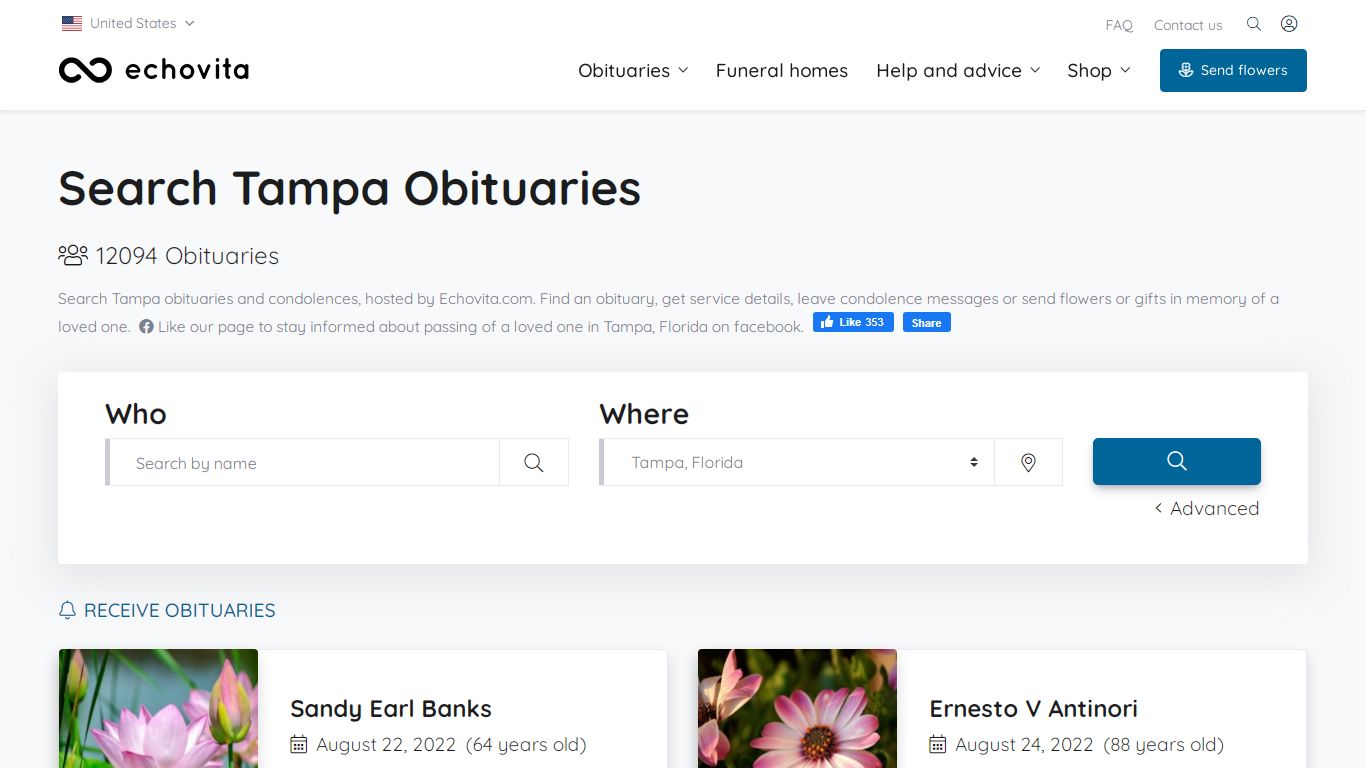 Tampa Obituaries - Latest Obituaries in Tampa, FL - Echovita
