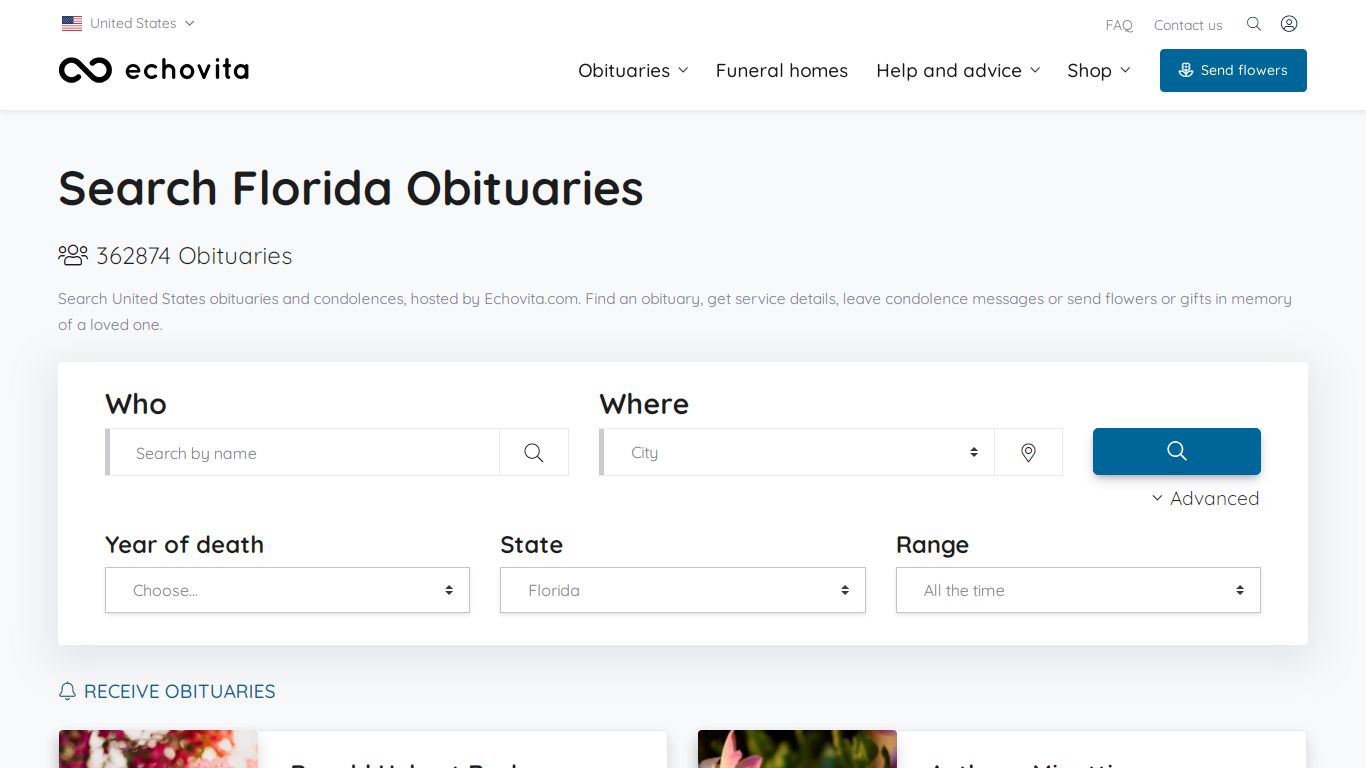 Florida Obituaries - Latest Obituaries in Florida - Echovita